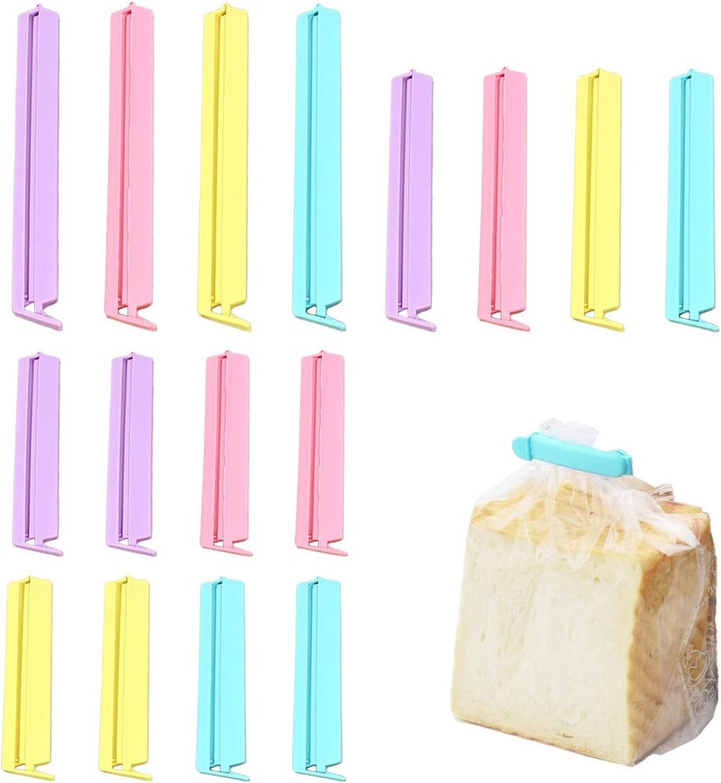 QUOBY 16-PCS Food Bag Clips - Plastic Clips for Snacks,Cereal,Bread Bags (2.6" Small, 3.5" Medium, 5.5" Large) | Airtight Seal Keeps Food Fresh | Pantry & Kitchen Organization Essentials (16Suit) - Image 1